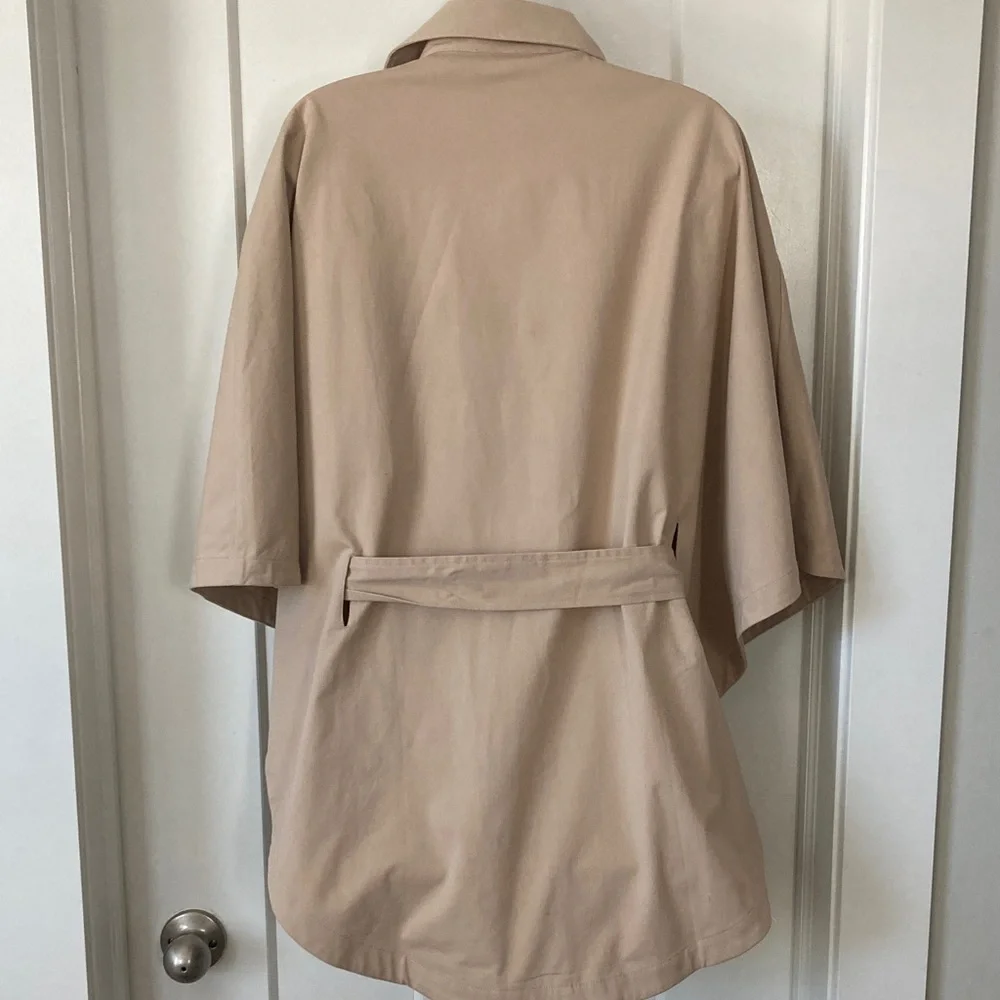 Tan Cape Jacket ,Poncho! Belted,Size -XS/S, lined, 97% cotton, 3% spandex - Picture 5 of 11